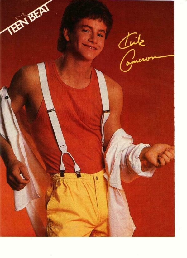 Kirk Cameron teen magazine pinup clipping muscles suspenders Teen Beat 80's