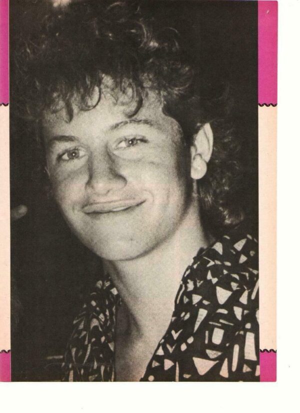 Kirk Cameron teen magazine pinup clipping black and white close up smirk 80's