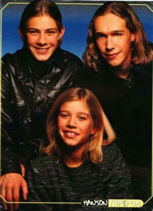 Hanson teen magazine pinup clipping Top of Pops leather jacket Taylor Hanson