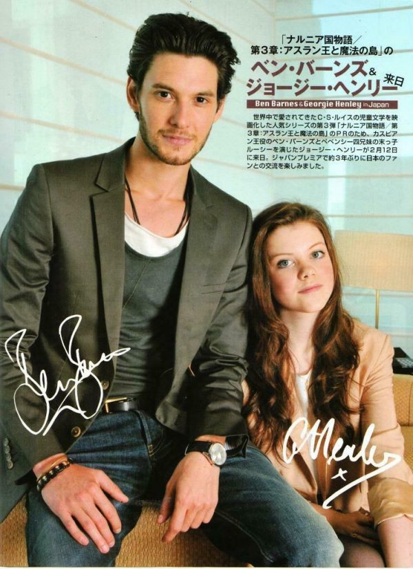 Ben Barnes Georgie Henley teen magazine pinup Japan Access All Areas