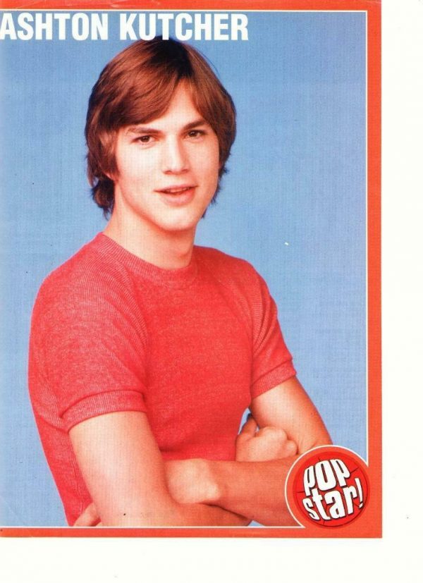 Ashton Kutcher teen magazine pinup clipping That 70's Show red shirt crossed arm