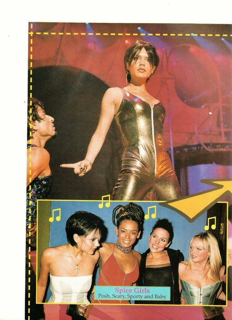 Spice Girls teen magazine pinup clipping All-Stars gold outfit 1990's  Wannabe - Teen Stars Forever Pinups