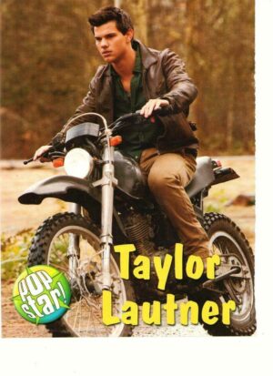 Taylor Lautner teen magazine pinup clipping motorcycle Twilight Popstar