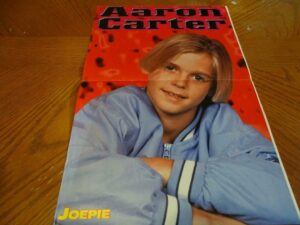 Aaron Carter teen magazine poster clipping Joepie light blue jacket 90's Pop