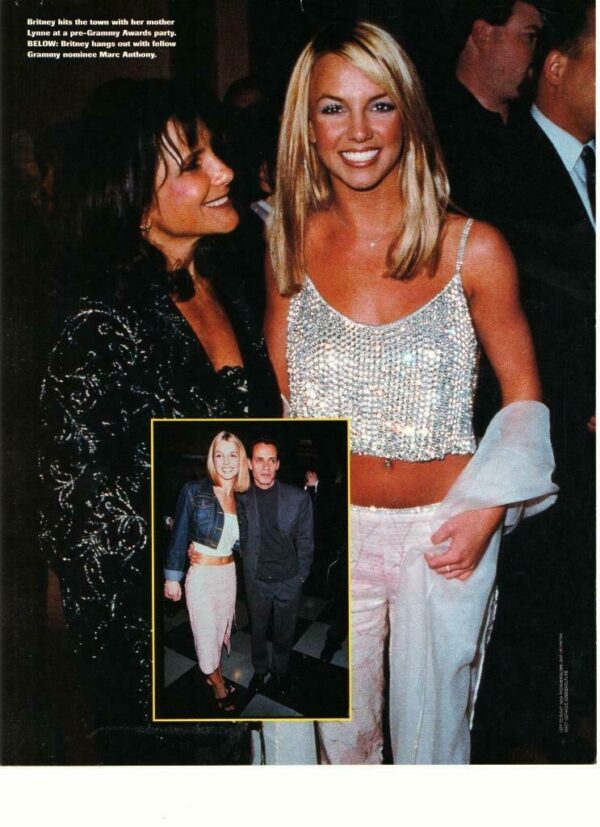 Britney Spears teen magazine pinup clipping with her mom double sided