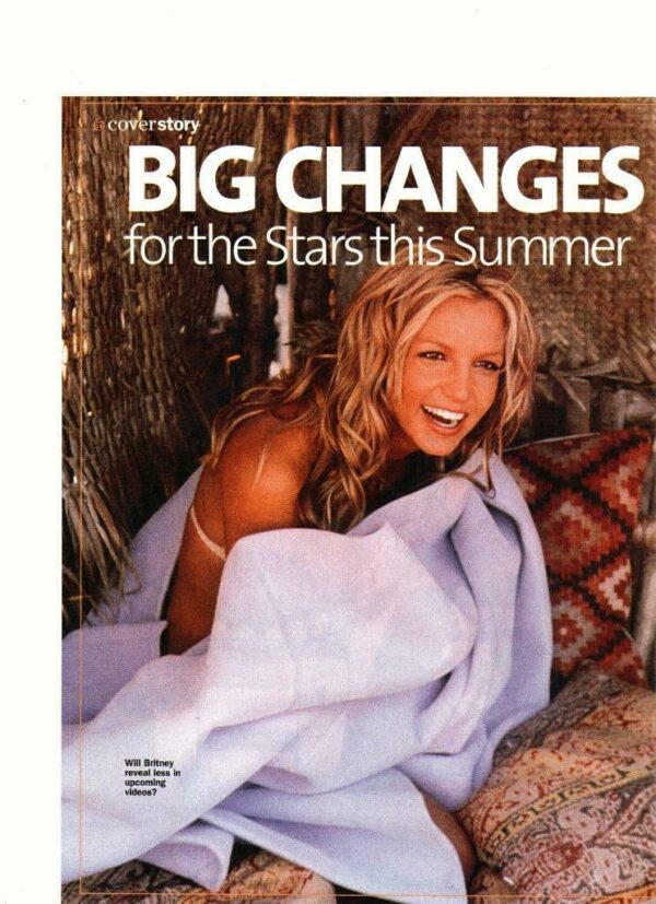 Britney Spears teen magazine pinup clipping on the beach swimsuit