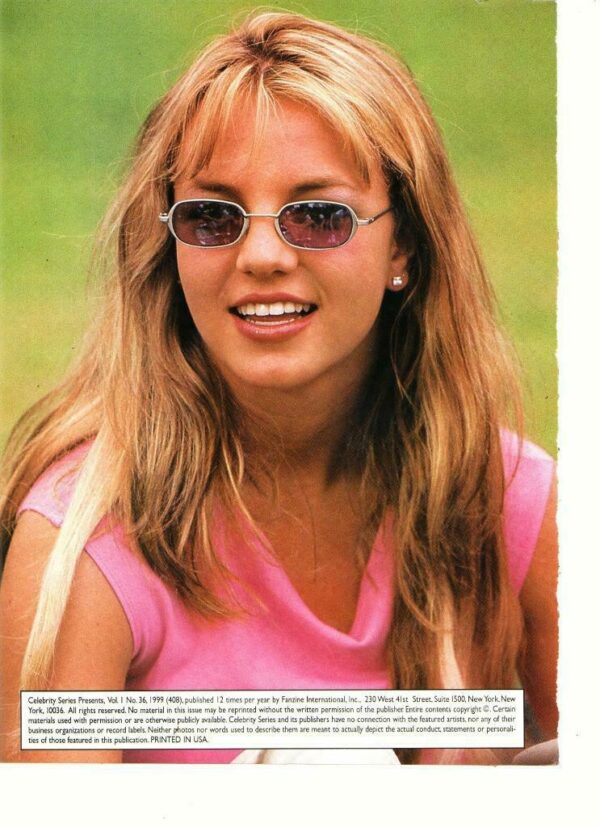Britney Spears teen magazine pinup clipping Phat presents sunglasses 90's