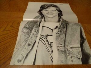 Brad Pitt teen magazine poster clipping Teen Machine young boy jean jacket 80's