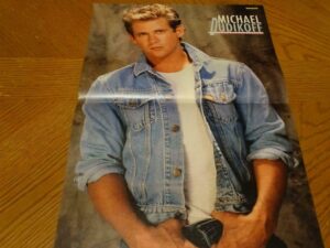 Michael Dudikoff teen magazine poster clipping Bravo 1980' jean jacket
