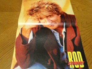Rod Stewart teen magazine poster clipping Bravo messy hair 1980's