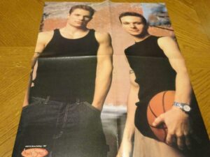 Nick Lachey Drew Lachey muscle basketball 98 Degress teen idols poster
