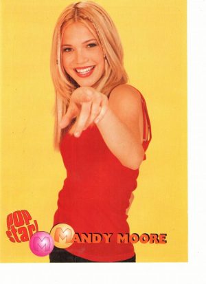Mandy Moore teen magazine pinup clipping 90's teen princess red shirt Popstar