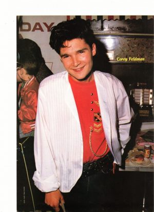 Corey Feldman teen magazine pinup clipping dinner time Fave magazine