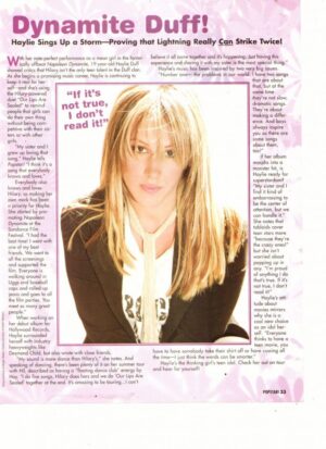Hilary Duff teen magazine clipping dynamite Duff Pop Star