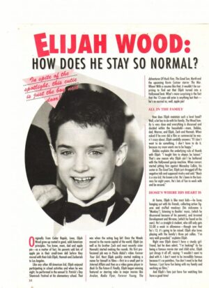 Elijah Wood teen magazine clipping how does he stay so normal Teen Machine