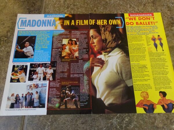 Madonna teen magazine clipping in a film of her own english text