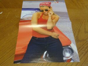 Jessica Simpson red car M magazine poster