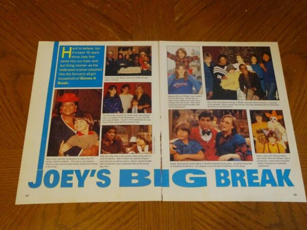 Joey Lawrence teen magazine clipping Joey's big break