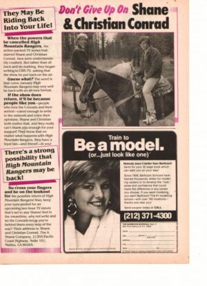 Shane Conrad teen magazine clipping don't give up