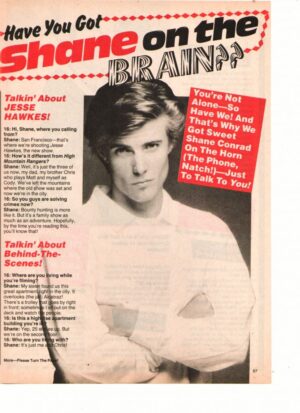 Shane Conrad teen magazine clipping have you got Shane on the Brain 2 page 16 magazine