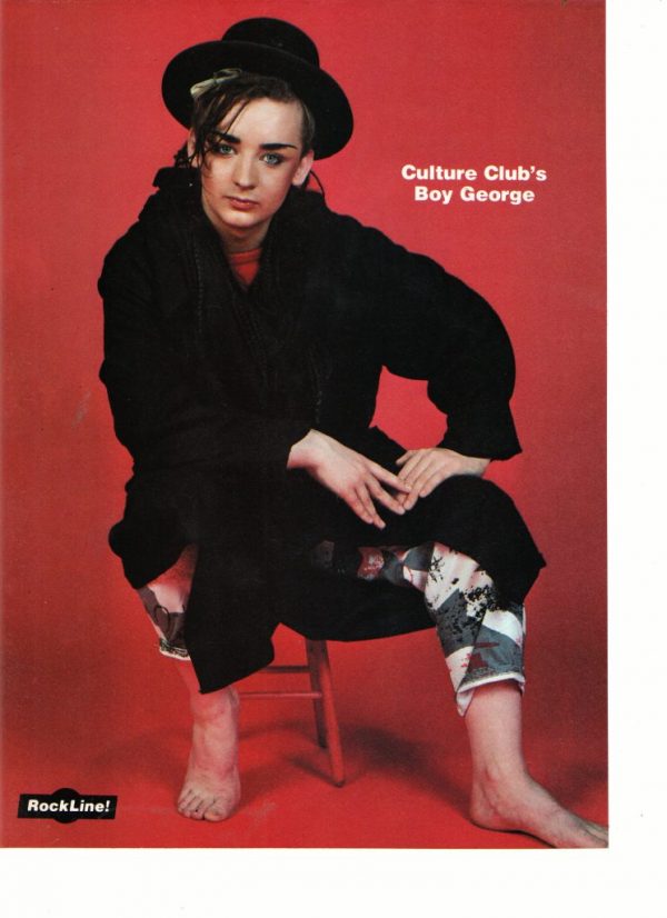 Boy George Culture Club barefoot squatting