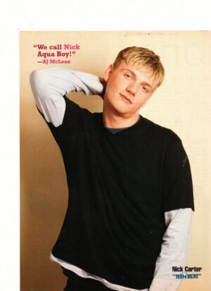 Nick Carter Backstreet Boys teen magazine pinup hand on his neck Teen Beat