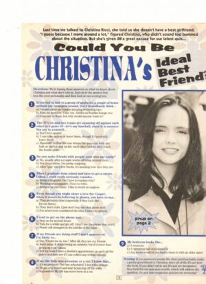Christina Ricci teen magazine clipping could you be her ideal best friend BB
