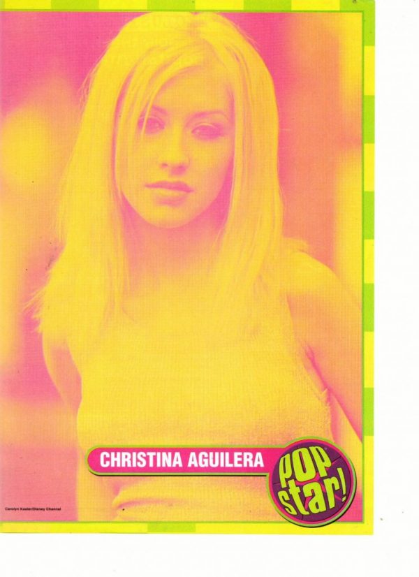 Christina Aguilera teen magazine pinup yellow background Pop Star