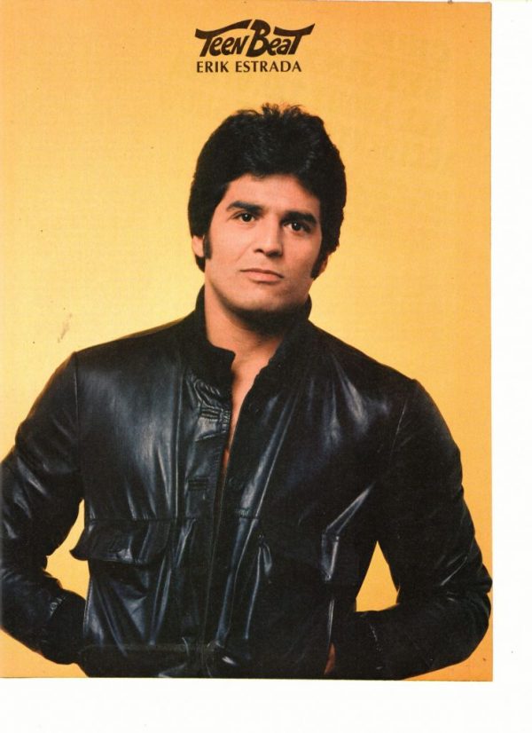 Erik Estrada teen magazine pinup black leather jacket Teen Beat