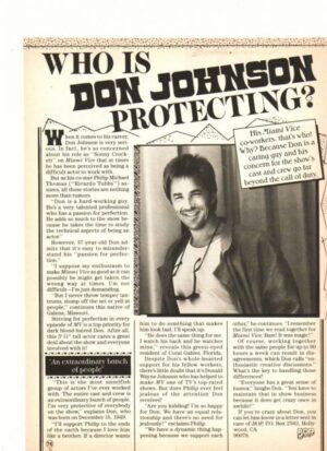 Don Johnson teen magazine clipping who is Don Johnson protecting Bop