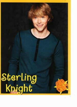 Sterling Knight teen magazine pinup dark blue shirt Pop Star