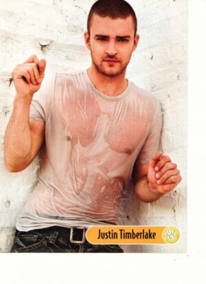 Justin Timberlake Nsync teen magazine pinup wet shirt nipples sexy guy Pop Star