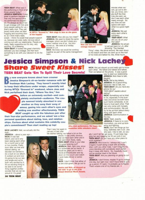 Nick Lachey Jessica Simpson love adte