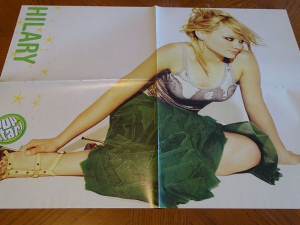 Hilary Duff teen magazine poster green skirt on the floor Pop Star