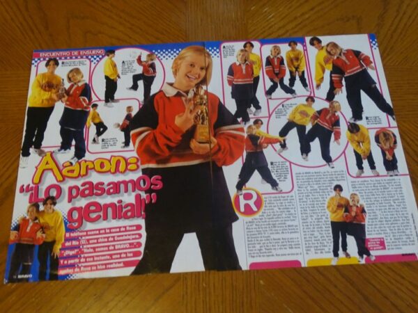 Aaron Carter teen magazine clipping holding a trophy Bravo