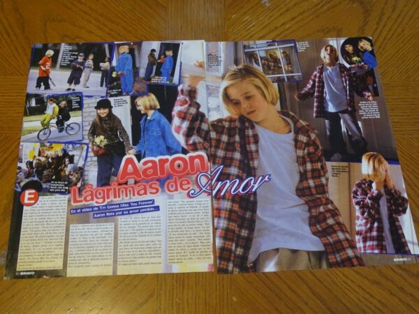 Aaron Carter teen magazine clipping I'm gonna miss you forever video shoot