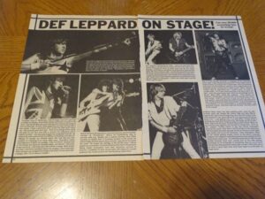 Def Leppard teen magazine clipping live on stage 2 page