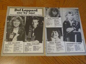 Def Leppard teen magazine clipping on by one