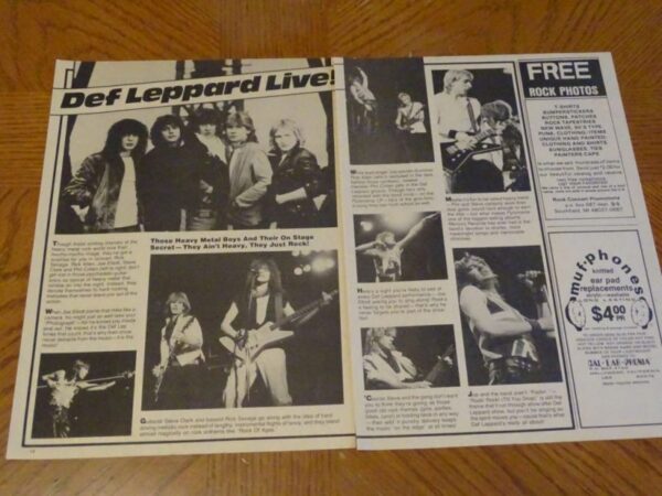 Def Leppard teen magazine clipping on stage