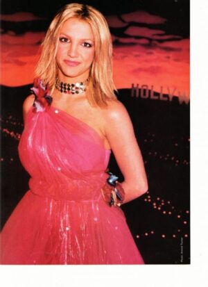 Britney Spears teen magazine pinup pink dress princess Hollywood sign