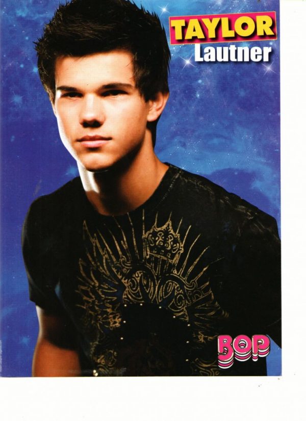 Taylor Lautner teen magazine pinup black shirt Bop
