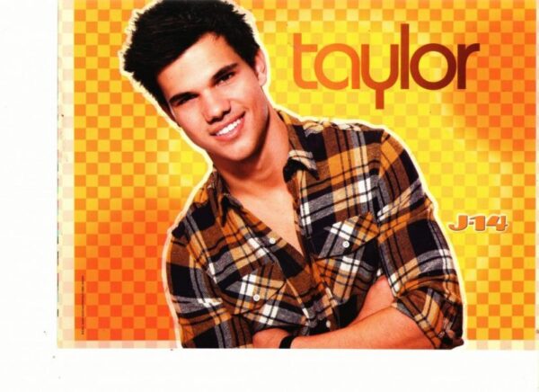 Taylor Lautner Victoria Justice teen magazine pinup crossed arms J-14