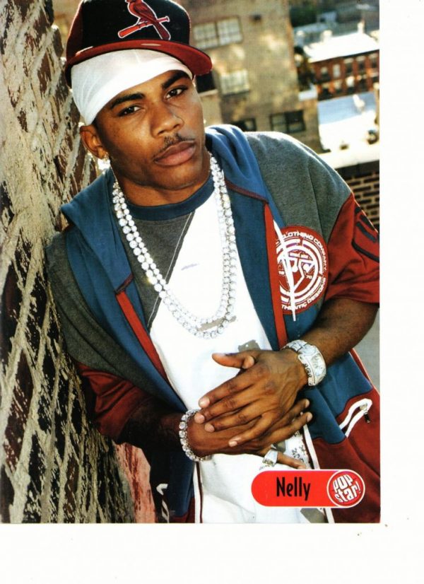 Nelly teen magazine pinup by a brick wall hat Pop Star