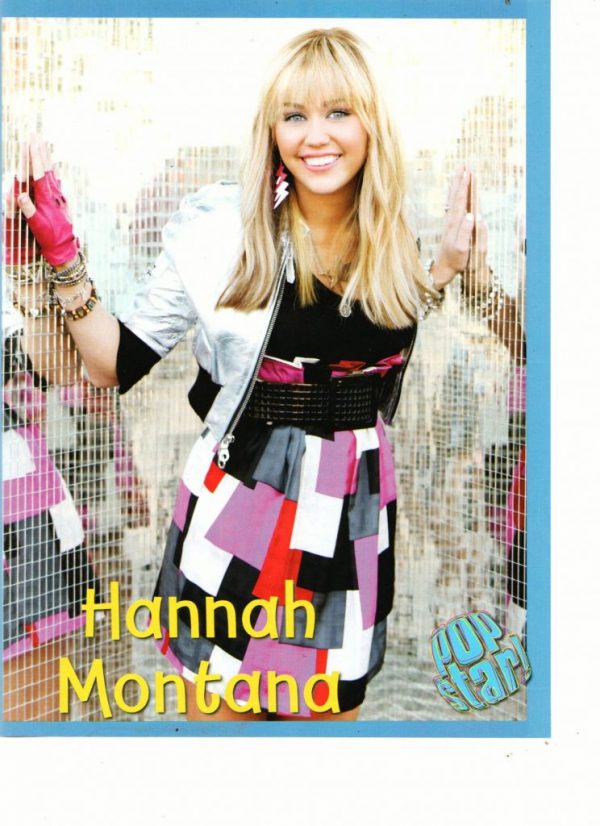 Miley Cyrus teen magazine pinup as Hannah Montanna Pop Star