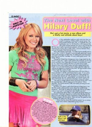 Hilary Duff teen magazine clipping the next level Pop Star