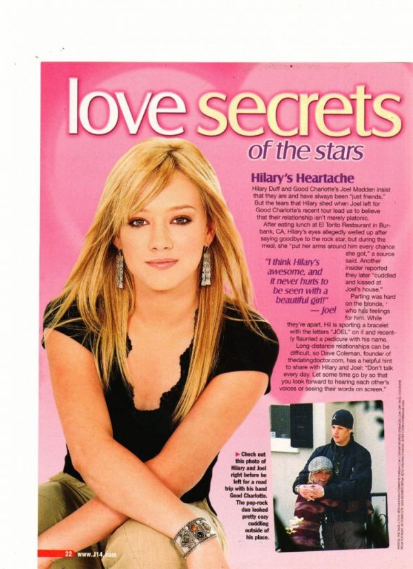 Hilary Duff love secrets