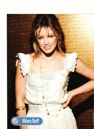 Hilary Duff teen magazine pinup white ruffle dress Pop Star
