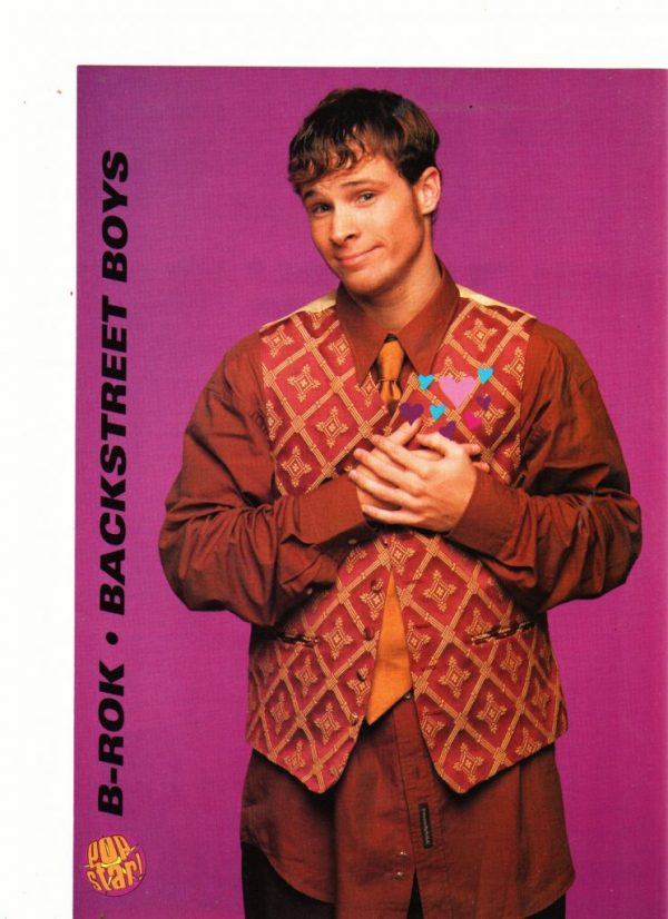 Brian Littrell teen magazine pinup Backstreet Boys hand on his heart Pop Star