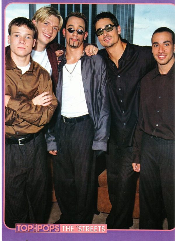 Backstreet Boys teen magazine pinup looking sharp Top of Pops