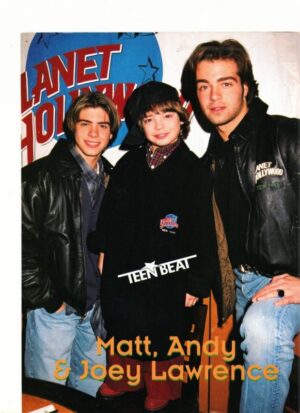 Matthew Lawrence Joey Lawrence Andy Lawrence teen magazine pinup Planet Hollywood brothers